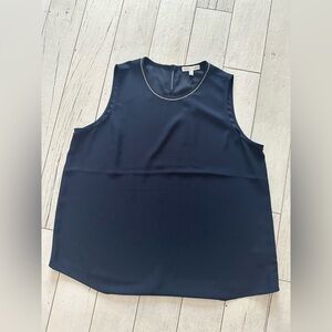 Elegant Navy Sleeveless Blouse